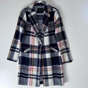 Rachel Zoe Wool Blend Coat NWOT Women's Size XS Plaid Office Professional
